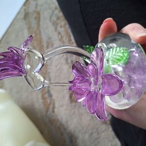 Purple Glass Flower Figurine